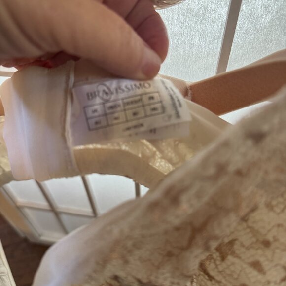 Bravissimo Gold & Ecru Celeste Bra 40J and Thong 2XL - Picture 3 of 4